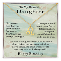 Load image into Gallery viewer, Zodiac Sign Necklace Birthday Gift for Daughter – To My Daughter Jewelry
