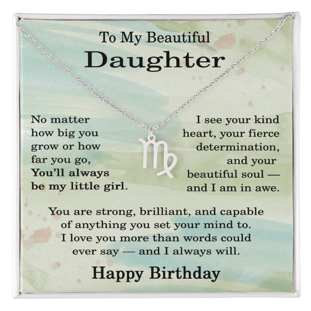 Birthday Gifts for Daughter, Zodiac Necklace for Daughter Birthday, Birthday Gifts Ideas for Daughter, To My Daughter Birthday Necklace