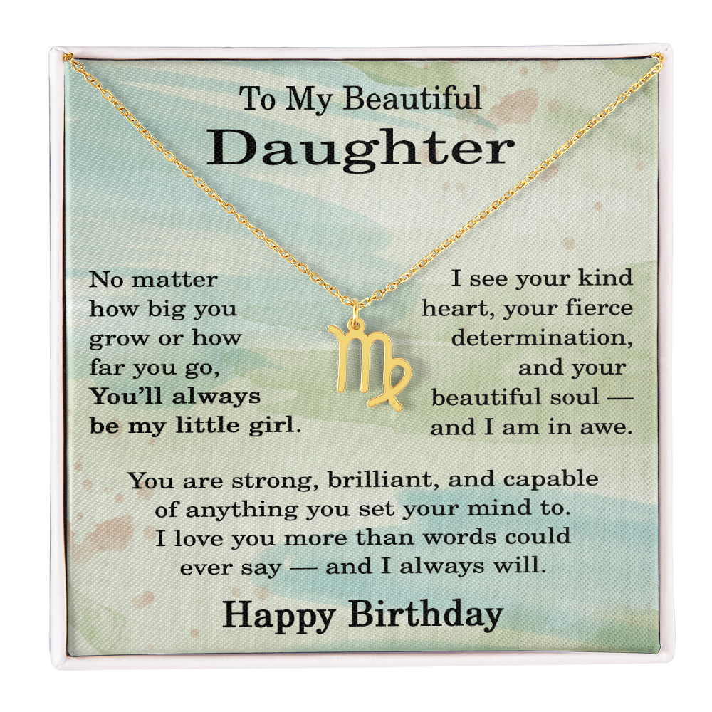 Birthday Gifts for Daughter, Zodiac Necklace for Daughter Birthday, Birthday Gifts Ideas for Daughter, To My Daughter Birthday Necklace
