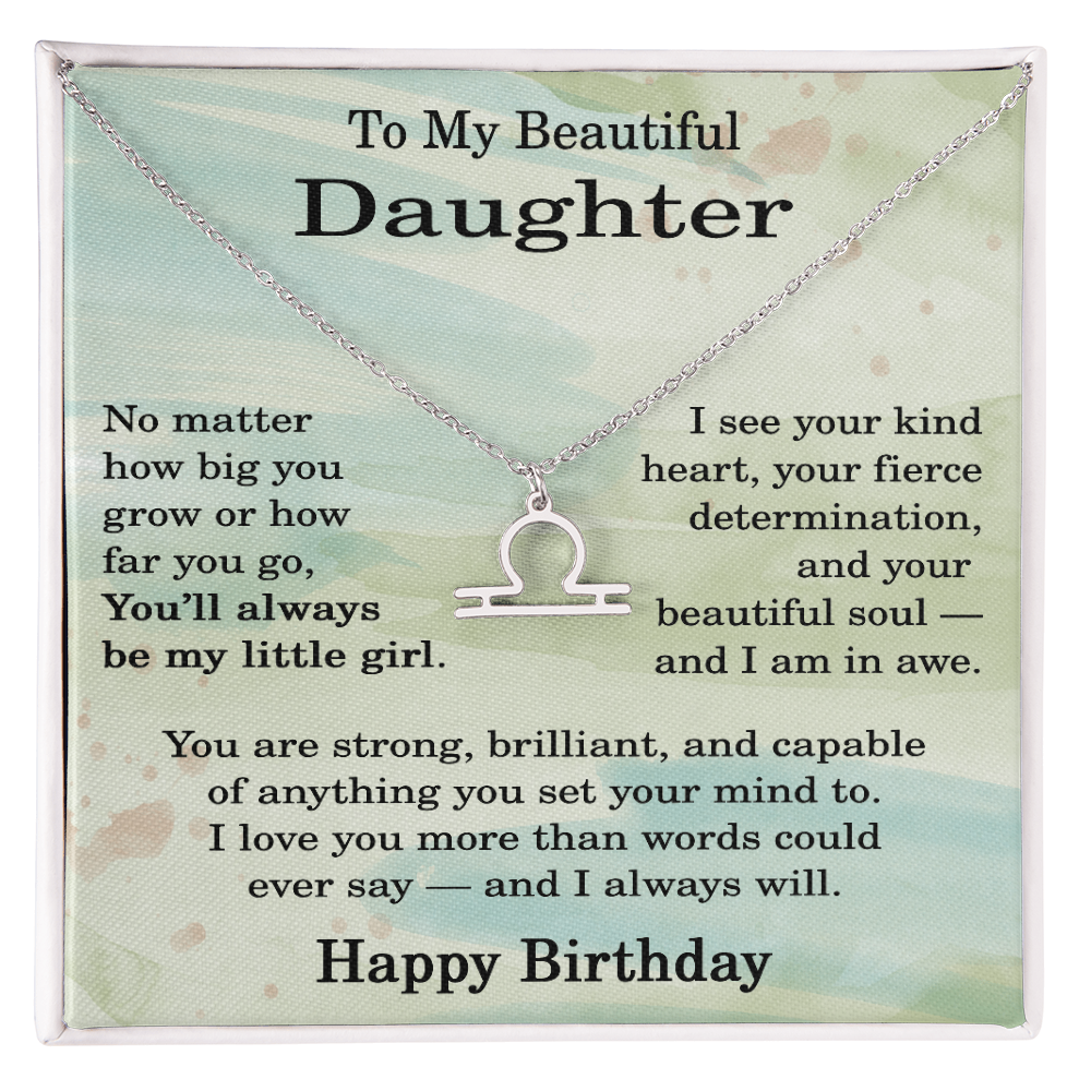 Birthday Gifts for Daughter, Zodiac Necklace for Daughter Birthday, Birthday Gifts Ideas for Daughter, To My Daughter Birthday Necklace