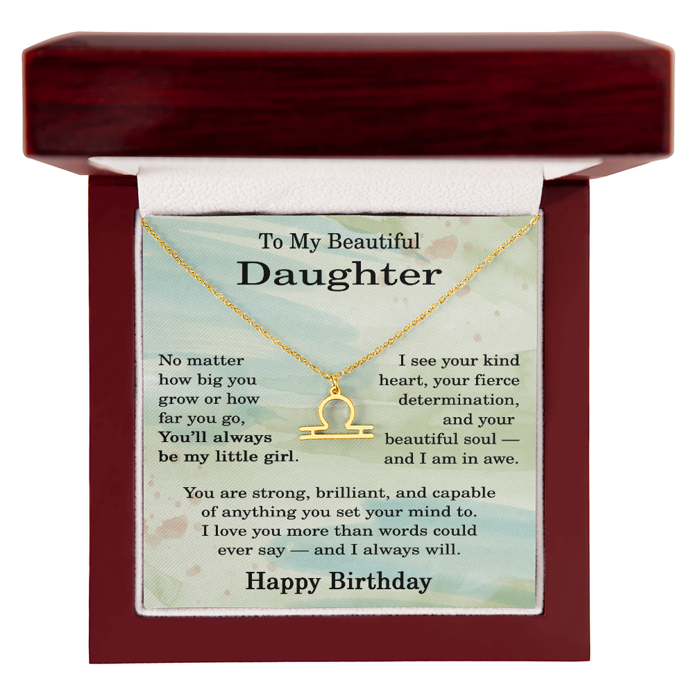 Birthday Gifts for Daughter, Zodiac Necklace for Daughter Birthday, Birthday Gifts Ideas for Daughter, To My Daughter Birthday Necklace