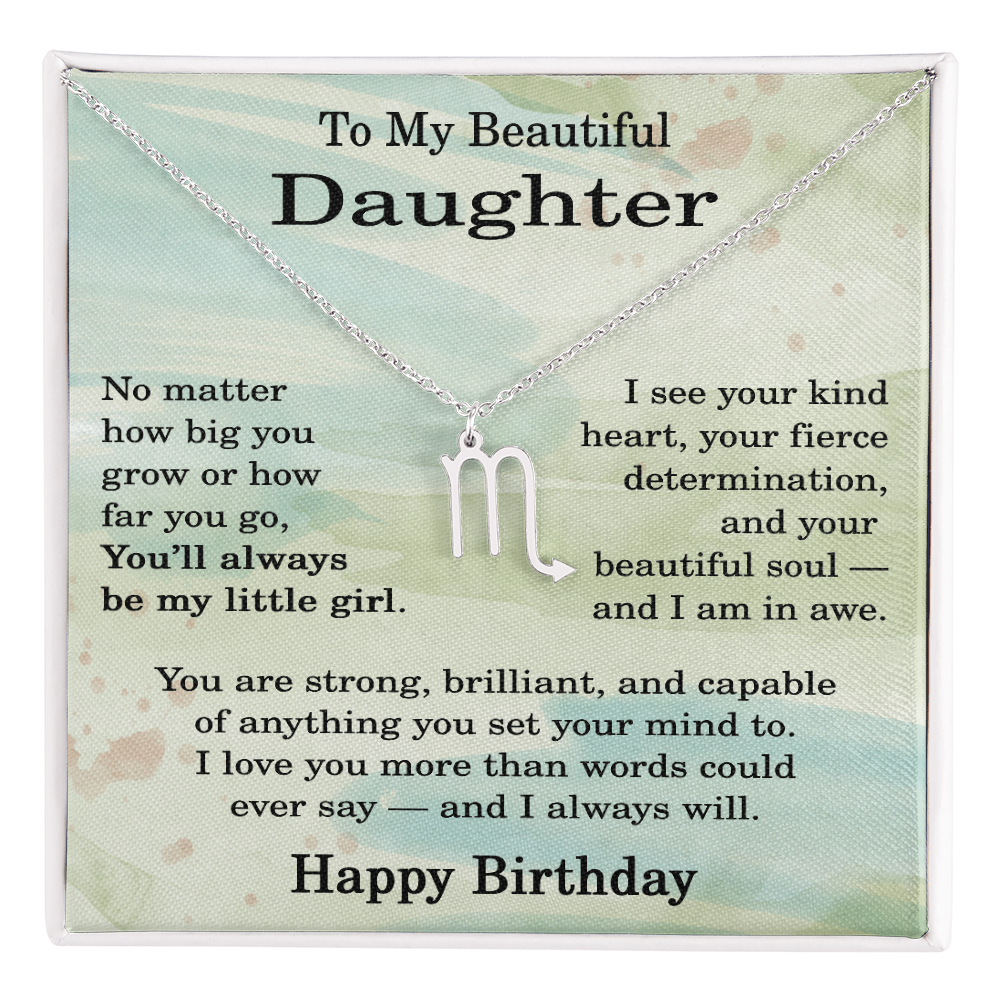 Birthday Gifts for Daughter, Zodiac Necklace for Daughter Birthday, Birthday Gifts Ideas for Daughter, To My Daughter Birthday Necklace