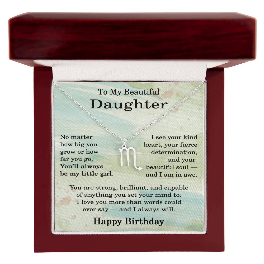 Birthday Gifts for Daughter, Zodiac Necklace for Daughter Birthday, Birthday Gifts Ideas for Daughter, To My Daughter Birthday Necklace