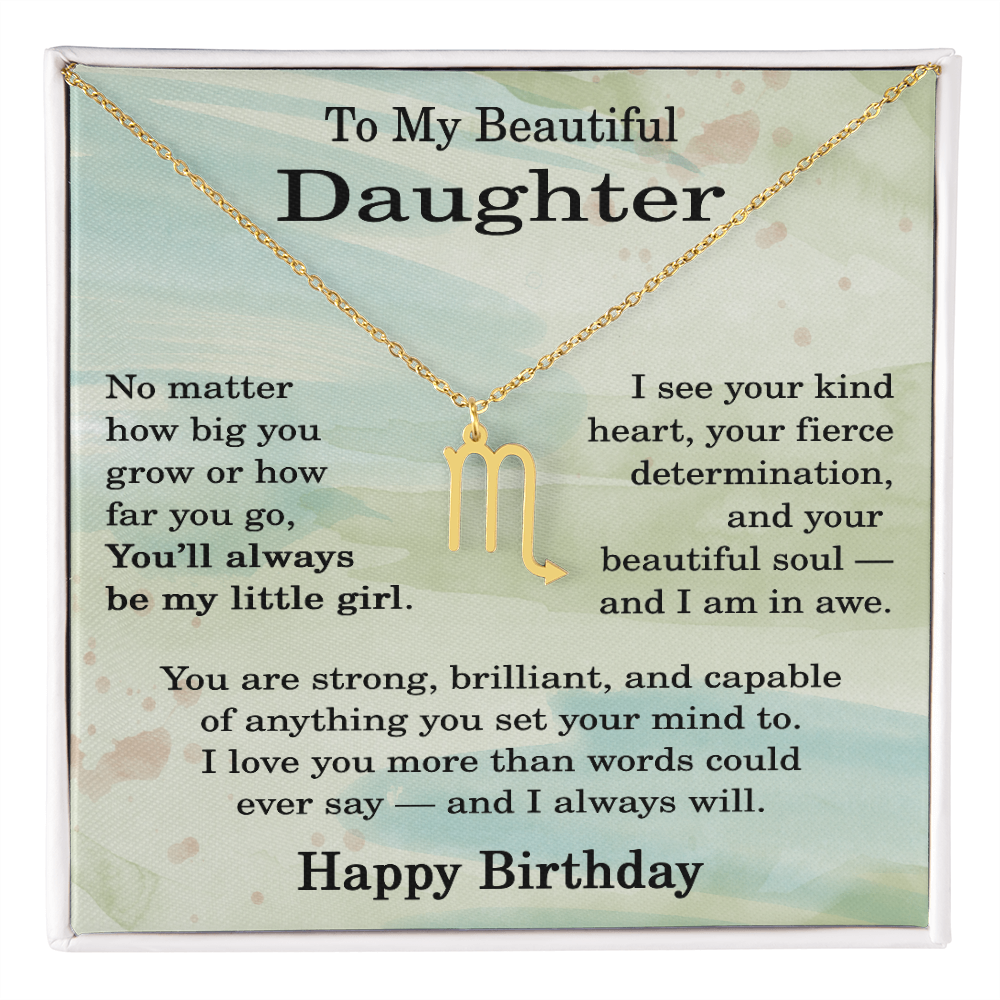 Birthday Gifts for Daughter, Zodiac Necklace for Daughter Birthday, Birthday Gifts Ideas for Daughter, To My Daughter Birthday Necklace