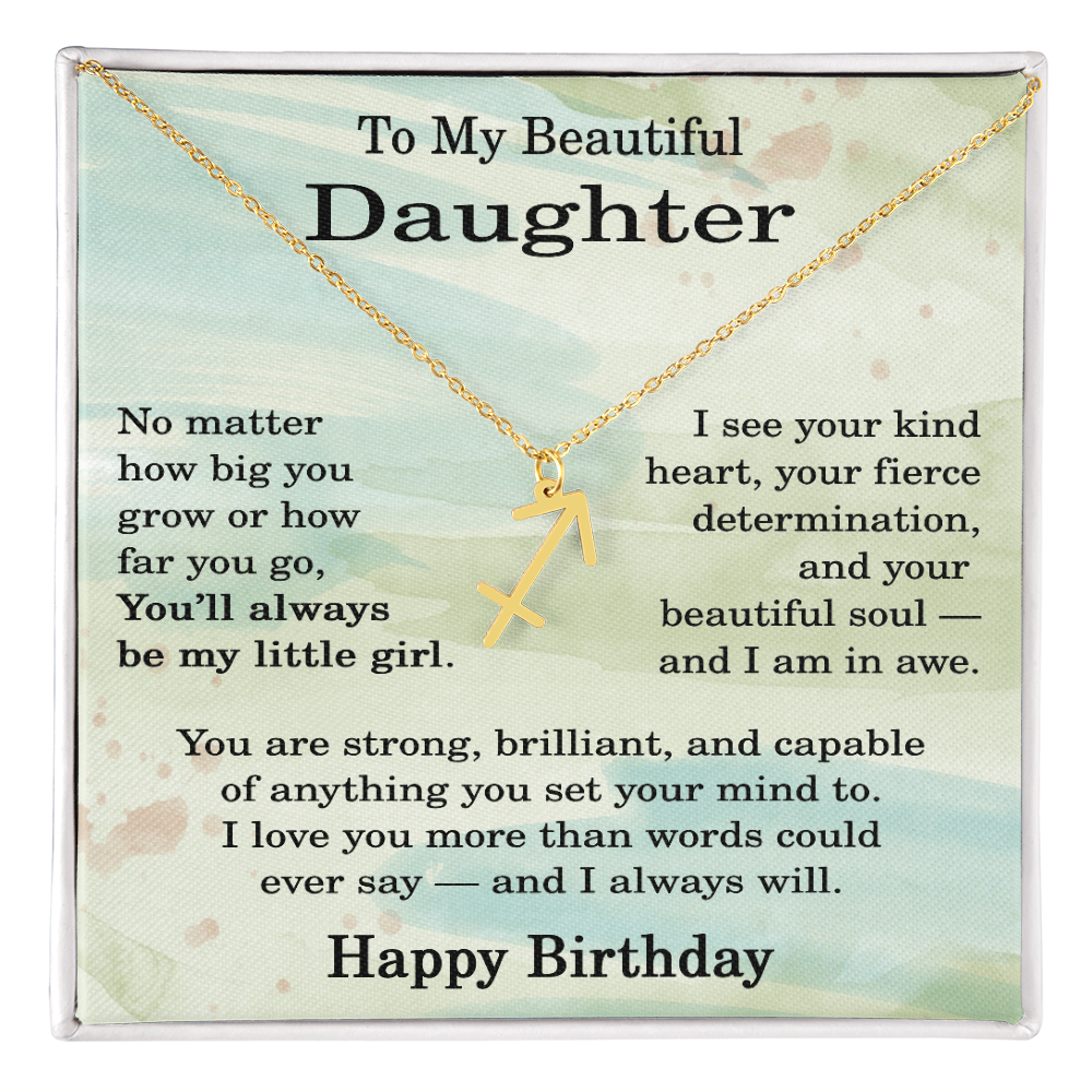 Birthday Gifts for Daughter, Zodiac Necklace for Daughter Birthday, Birthday Gifts Ideas for Daughter, To My Daughter Birthday Necklace