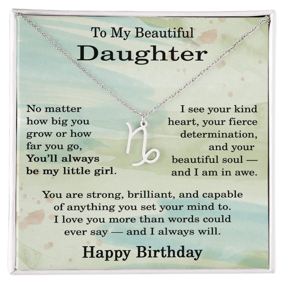 Birthday Gifts for Daughter, Zodiac Necklace for Daughter Birthday, Birthday Gifts Ideas for Daughter, To My Daughter Birthday Necklace