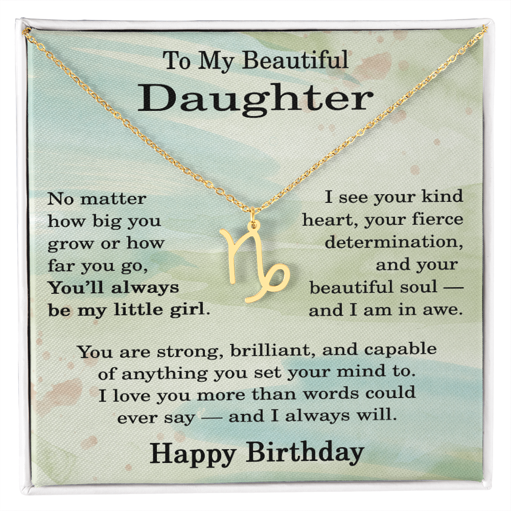 Birthday Gifts for Daughter, Zodiac Necklace for Daughter Birthday, Birthday Gifts Ideas for Daughter, To My Daughter Birthday Necklace