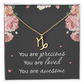 Necklace for Daughters with Message Card Christmas Gifts for Granddaughters Pisces Necklace Zodiac Necklaces All Signs