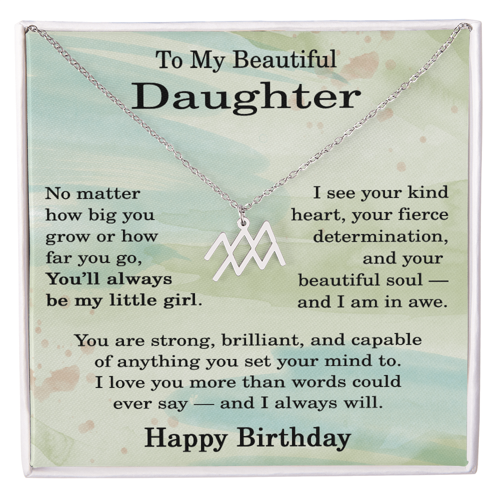 Birthday Gifts for Daughter, Zodiac Necklace for Daughter Birthday, Birthday Gifts Ideas for Daughter, To My Daughter Birthday Necklace
