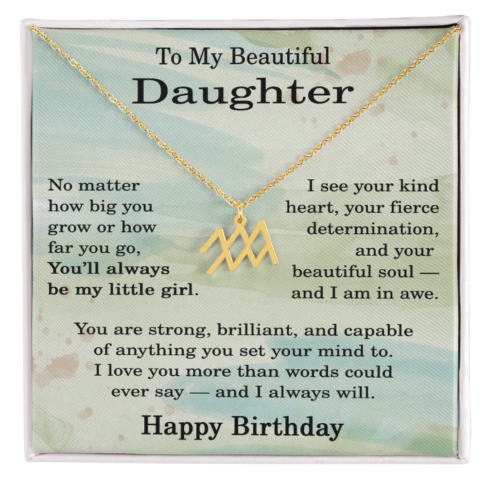 Birthday Gifts for Daughter, Zodiac Necklace for Daughter Birthday, Birthday Gifts Ideas for Daughter, To My Daughter Birthday Necklace