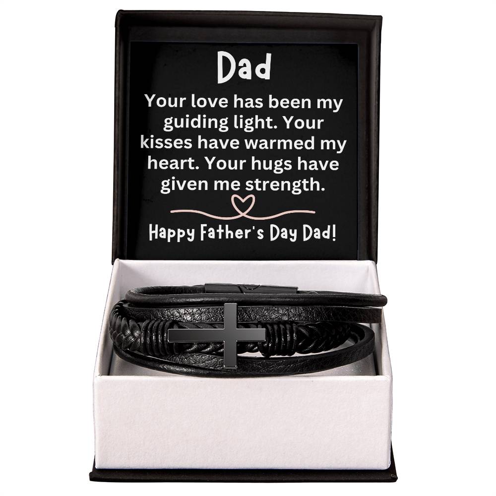 Fathers Day Bracelet from Son Dad Cross Bracelet Dad Christian Bracelet Happy Fathers Day Dad Gift Your Love Has Been My Guiding Light - Cross Bracelet