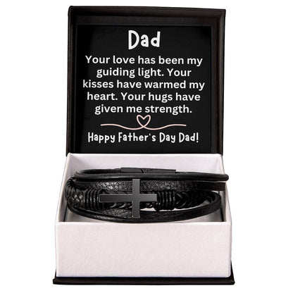 Fathers Day Bracelet from Son Dad Cross Bracelet Dad Christian Bracelet Happy Fathers Day Dad Gift Your Love Has Been My Guiding Light - Cross Bracelet