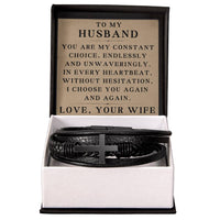 Load image into Gallery viewer, To My Husband Bracelet - Husband Christmas Gifts from Wife - Men Cross Bracelet I Choose You ShineOn Fulfillment
