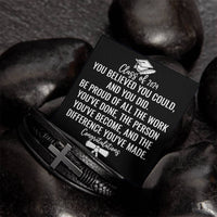 Load image into Gallery viewer, Class of 2024 Graduate Gifts for Him, Class of 2024 Bracelet, Inspirational Leather Cross Bracelet, Gifts from Friends for Graduation ShineOn Fulfillment
