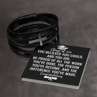 Load image into Gallery viewer, Class of 2024 Graduate Gifts for Him, Class of 2024 Bracelet, Inspirational Leather Cross Bracelet, Gifts from Friends for Graduation ShineOn Fulfillment
