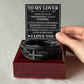 "To My Lover" Leather Cross Bracelet for Him - Religious Faith Gift with Message Card - Men's Leather Cross Bracelet