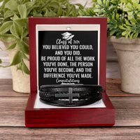 Load image into Gallery viewer, Class of 2024 Graduate Gifts for Him, Class of 2024 Bracelet, Inspirational Leather Cross Bracelet, Gifts from Friends for Graduation ShineOn Fulfillment
