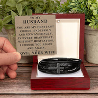 Load image into Gallery viewer, To My Husband Bracelet - Husband Christmas Gifts from Wife - Men Cross Bracelet I Choose You ShineOn Fulfillment
