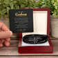 To My Godson Bracelet - Godson Gift from Godmother Godfather, Confirmation Gift, Cross Vegan Leather Bracelet