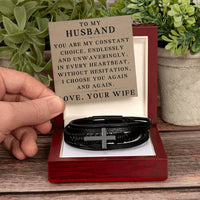 Load image into Gallery viewer, To My Husband Bracelet - Husband Christmas Gifts from Wife - Men Cross Bracelet I Choose You ShineOn Fulfillment
