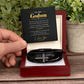 To My Godson Bracelet - Godson Gift from Godmother Godfather, Confirmation Gift, Cross Vegan Leather Bracelet