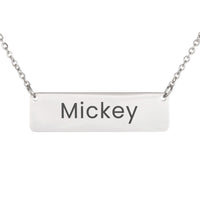 Load image into Gallery viewer, Mickey Necklace – Personalized Name Chain - Custom Horizontal Bar Necklace for Women

