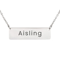 Load image into Gallery viewer, Aisling Necklace – Custom Name Horizontal Bar Necklace for Women
