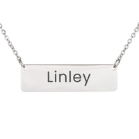 Load image into Gallery viewer, Linley Necklace – Personalized Name Chain - Custom Horizontal Bar Necklace for Women
