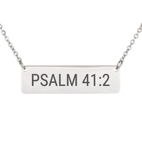 Load image into Gallery viewer, Psalm 41:2 Necklace, Military Wife Gift - Protection Bible Pendant
