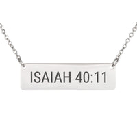 Load image into Gallery viewer, Isaiah 40:11 Necklace - Encouragement Gift, Peace Scripture Pendant
