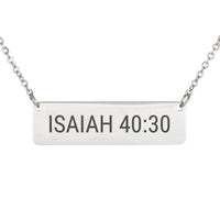 Load image into Gallery viewer, Isaiah 40:30 Necklace - Gift for Hard Times, Strength Bible Jewelry
