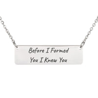Load image into Gallery viewer, Before I Formed You I Knew You Necklace - Jeremiah 1_5 Blessing Religious Jewelry, Christening Gift
