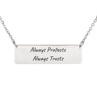 Load image into Gallery viewer, Always Protects Always Trusts Necklace, 1 Corinthians 13:7 Love Scripture Jewelry for Her

