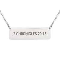 Load image into Gallery viewer, 2 Chronicles 20_15 Bar Necklace - Courage Bible Gift for Her
