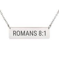 Load image into Gallery viewer, Romans 8:1 Necklace - Dainty Encouragement Religious Pendant for Her
