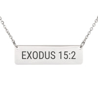 Load image into Gallery viewer, Exodus 15:2 Necklace - Inspirational Gift for Her, Dainty Strength Bible Pendant
