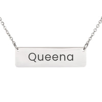 Load image into Gallery viewer, Queena Necklace – Personalized Name Chain - Custom Horizontal Bar Necklace for Women
