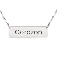 Load image into Gallery viewer, Corazon Necklace – Custom Name Horizontal Bar Necklace for Women
