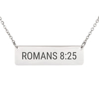 Load image into Gallery viewer, Romans 8:25 Necklace, Graduation Gift - Hope Scripture Pendant
