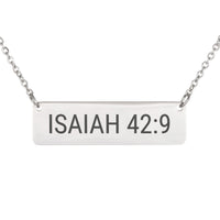 Load image into Gallery viewer, Isaiah 42_9 Engraved Necklace - Fresh Start Gift, New Beginnings Religious Jewelry
