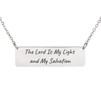 Load image into Gallery viewer, The Lord Is My Light and My Salvation Necklace - New Job Gift, Psalm 27:1 Courage Bible Scripture Pendant
