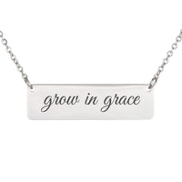 Load image into Gallery viewer, Grow in Grace Engraved Necklace - Religious Jewelry, 2 Peter 3:18 Baptism Gift
