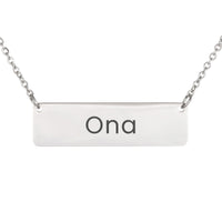 Load image into Gallery viewer, Ona Necklace – Custom Name Horizontal Bar Necklace for Women

