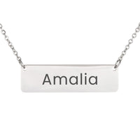Load image into Gallery viewer, Amalia Necklace – Custom Name Horizontal Bar Necklace for Women
