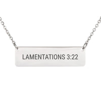 Load image into Gallery viewer, Lamentations 3:22 Engraved Necklace - Recovery Gift, Dainty Hope Bible Verse Jewelry
