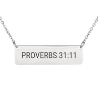 Load image into Gallery viewer, Proverbs 31:11 Necklace - Bridal Gift, Wedding Bible Scripture Pendant
