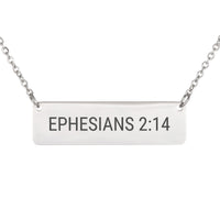 Load image into Gallery viewer, Ephesians 2:14 Necklace - Minimalist Peace Bible Verse Pendant, Encouragement Gift
