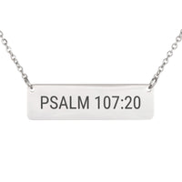 Load image into Gallery viewer, Psalm 107_20 Bar Necklace - Dainty Healing Christian Jewelry for Nurse
