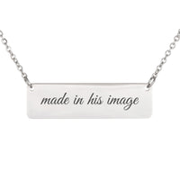 Load image into Gallery viewer, Made in His Image Necklace - Genesis 1_27, Dainty Encouragement Bible Scripture Pendant for Teen Girls
