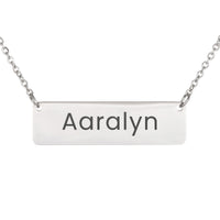 Load image into Gallery viewer, Aaralyn Necklace – Custom Name Horizontal Bar Necklace for Women
